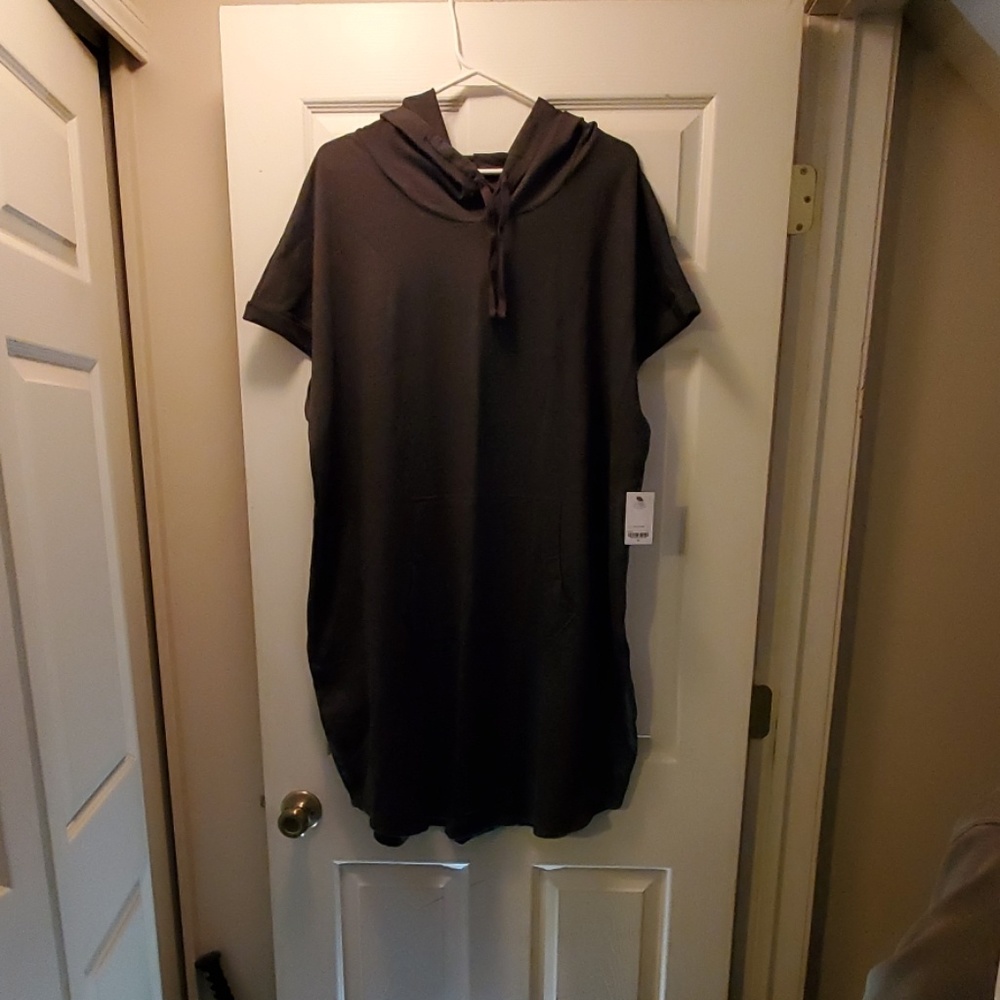 Sporty hooded jersey dress